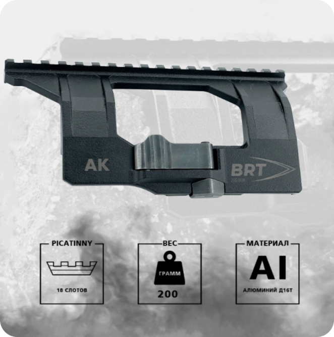 Быстросъёмный боковой кронштейн Picatinny/Weaver BRT на АК/Вепрь/Сайга