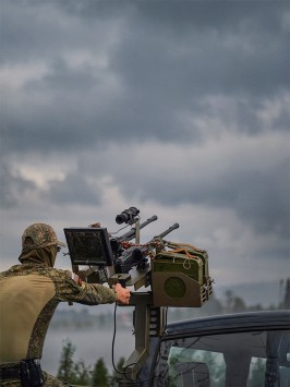 Турель для 2 пулеметов ПКТ против FPV-дронов | Платформа противодействия БПЛА
