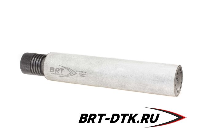 ДТК закрытого типа BRT для СВД, кал. 7,62 (230мм, шарик. цанга, длинный щелевик, п/п 10мм, ⌀ 50мм, не окрашен)